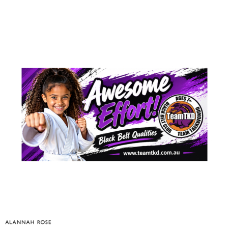 Artwork design for Awesome Effort Postcards for Aspley Martial Arts