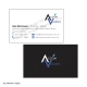 Proof for business card showing front and back of card